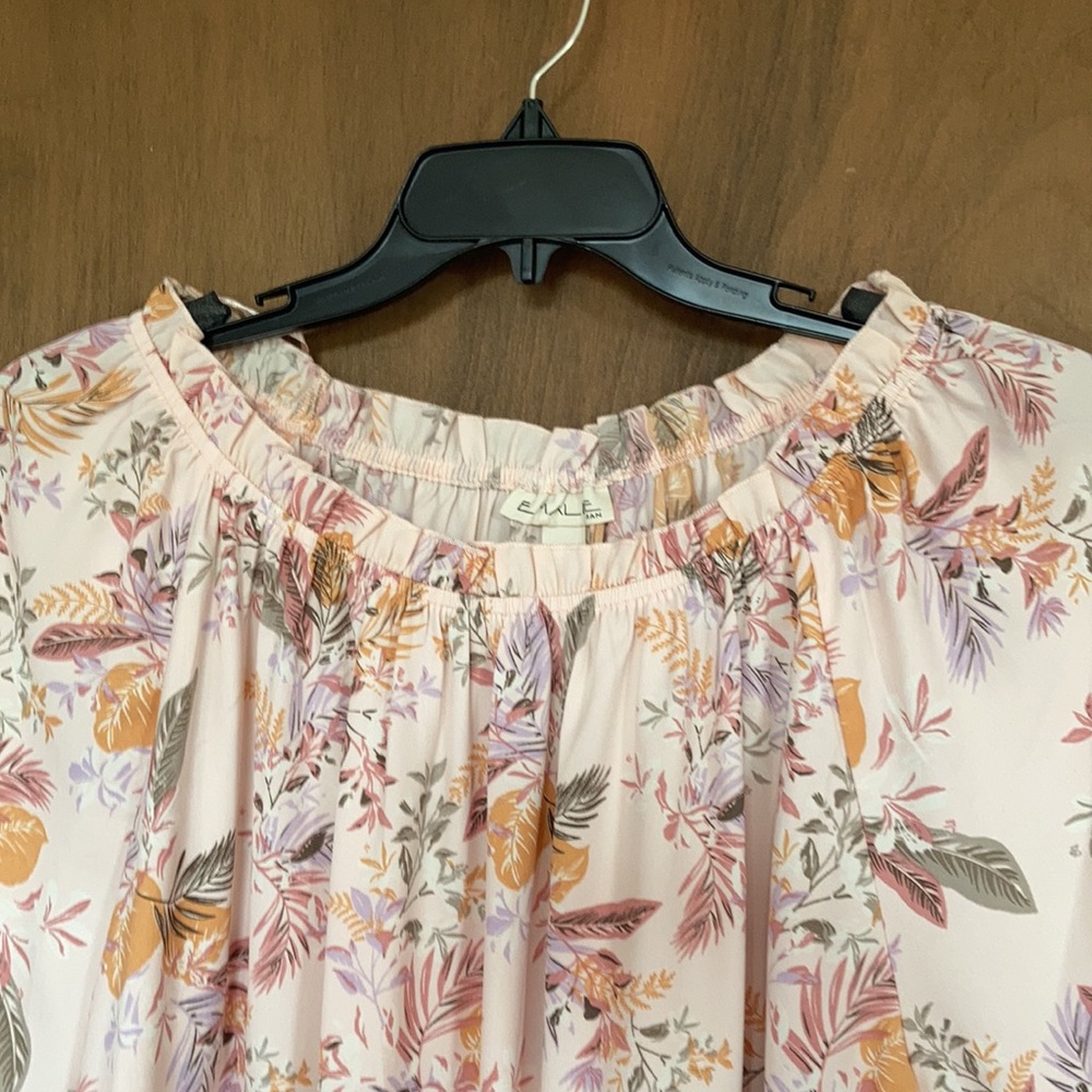 Emaline top floral print bell sleeve blouse tie detail boho Casual office 2X - Picture 6 of 17
